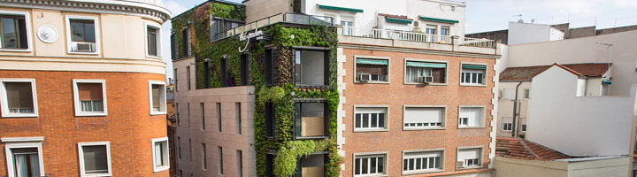 Madrid luce un espectacular jardín vertical en la calle Montera diseñado por el biólogo Ignacio Solano