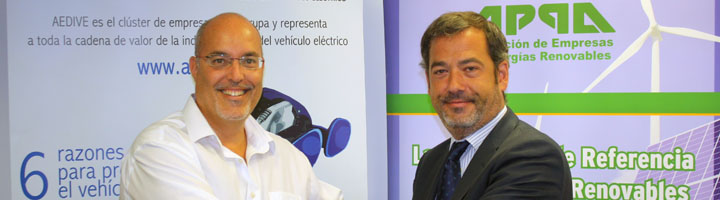 APPA Renovables y AEDIVE  firman un acuerdo de colaboración para impulsar el  vehículo eléctrico sostenible