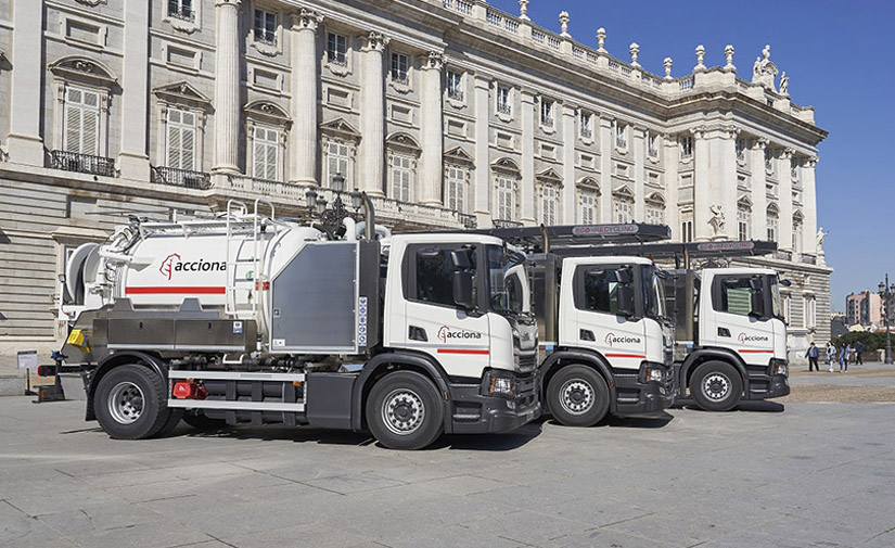 ACCIONA incorpora camiones de gas natural para el servicio de saneamiento en la Comunidad de Madrid