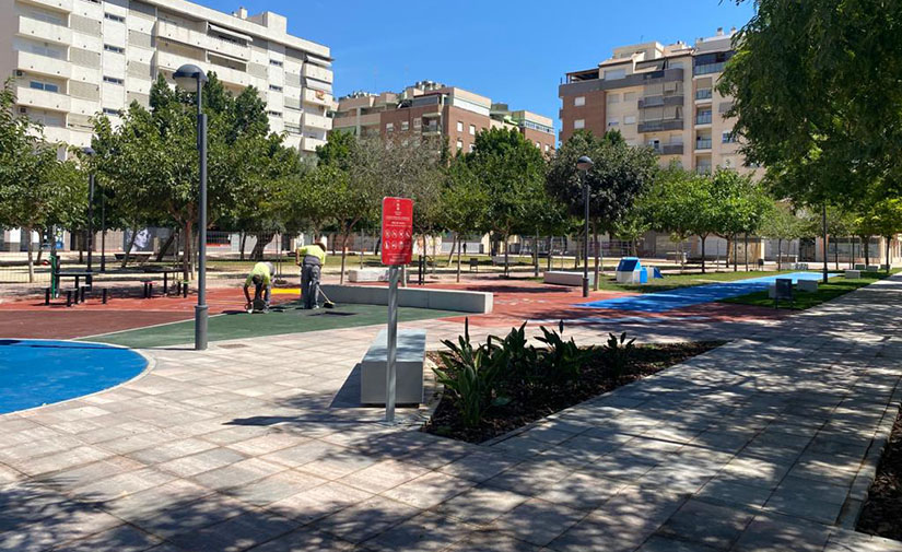 Avanzan a buen ritmo las obras de las nuevas zonas verdes de Ronda Sur en Murcia