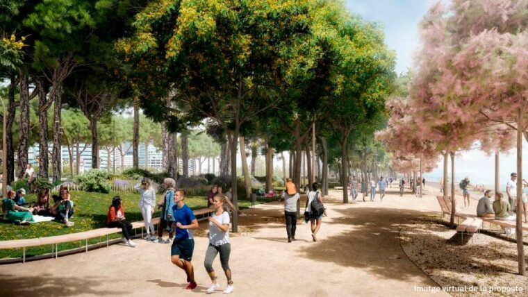 Barcelona transforma el paseo Marítim de la Mar Bella con más verde, zonas de juego y adaptación climática