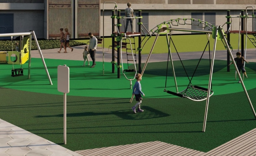 Bilbao inicia la transformación de la Plaza de la Grúa con nuevos juegos infantiles y zona multideportiva