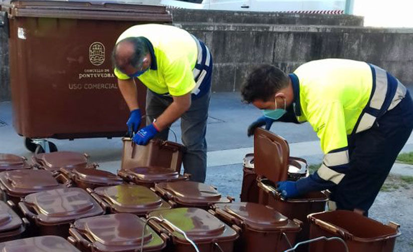 Comienza la colocación y distribución de los contenedores marrones del Plan Composta de Pontevedra