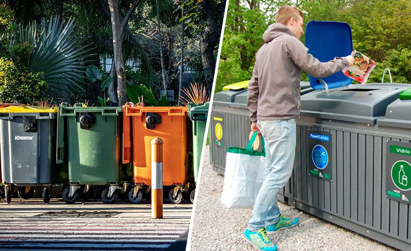 Contenedores de reciclaje vs Isla de reciclaje