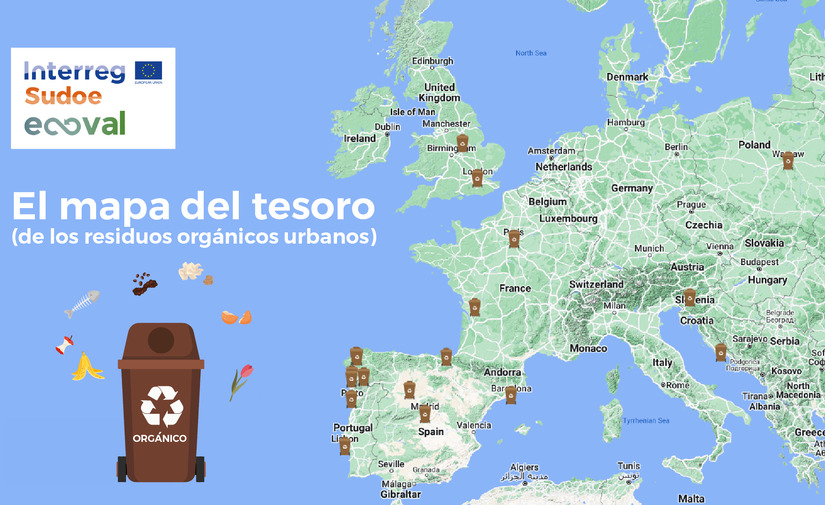 Ecoval publica un mapa con las implementaciones del contenedor de residuos orgánicos en Europa