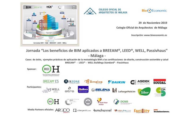 El Colegio Oficial de Arquitectos de Málaga acoge una nueva Jornada “Los beneficios de BIM aplicados a BREEAM® - LEED® - WELL - Passivhaus”