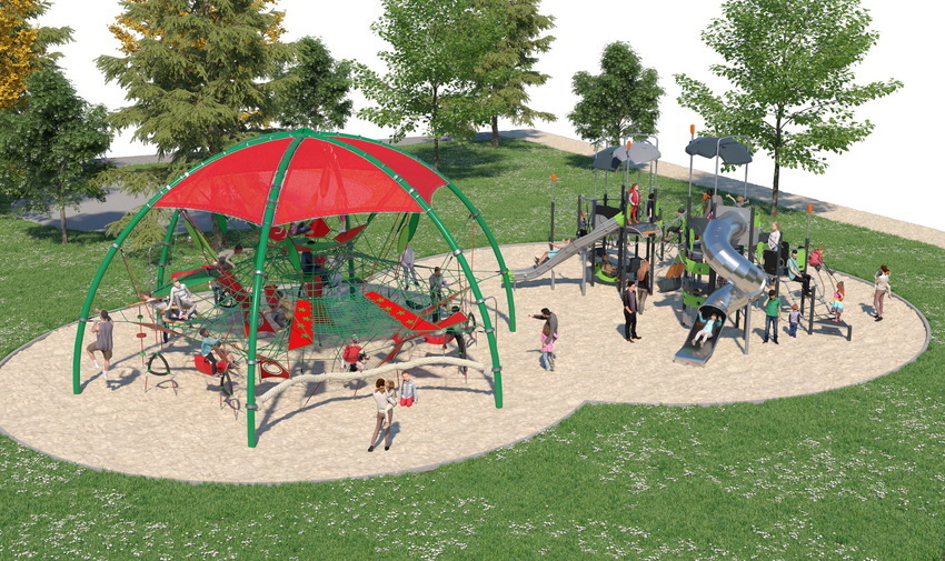 El Parque de La Alhóndiga acogerá una moderna y accesible área infantil