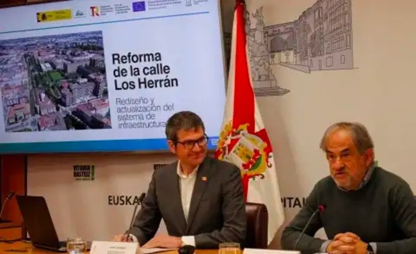 En marcha la reforma de la calle Los Herrán, unos de los proyectos de naturalización más ambiciosos de Vitoria