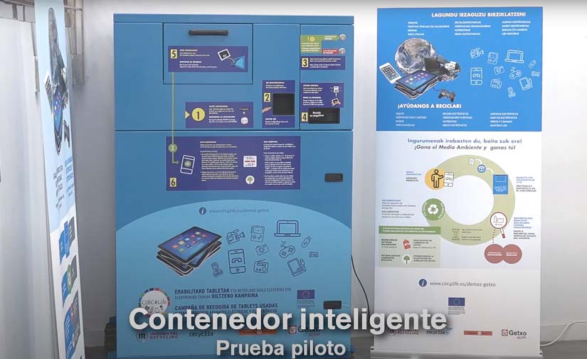 Getxo participa en una nueva prueba piloto para la recogida de dispositivos electrónicos mediante contenedor inteligente