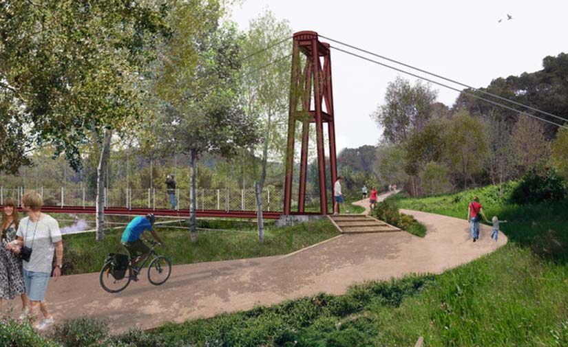 El AMB comienza la construcción de la primera pasarela colgante peatonal sobre el Río Ripoll a Barberá del Vallés