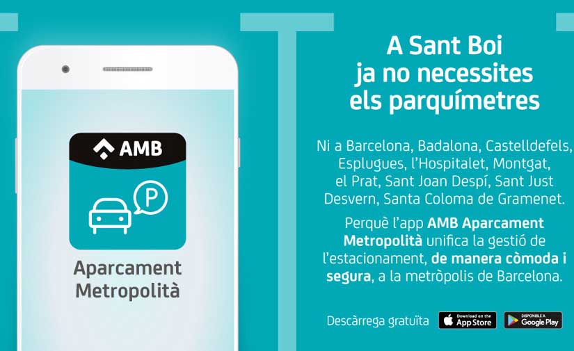 La App de Aparcamiento Metropolitano de Barcelona continúa ampliando su alcance y llega a Sant Boi de Llobregat