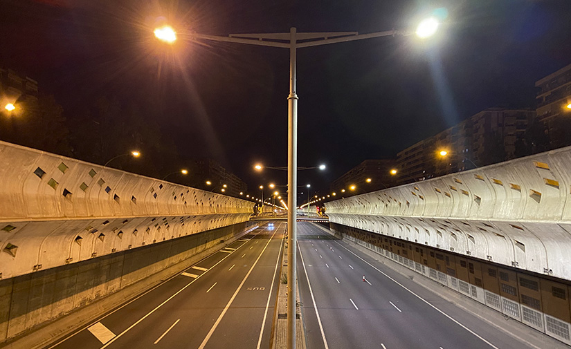 La Gran Vía de Barcelona estrena alumbrado LED entre Glòries y Sant Adrià de Besòs