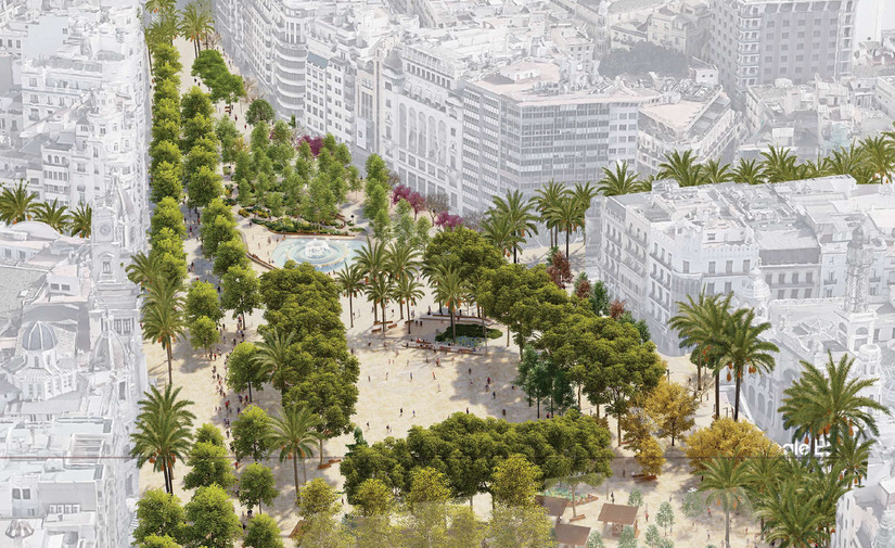 La plaza del Ayuntamiento de Valencia ya tiene diseño definitivo