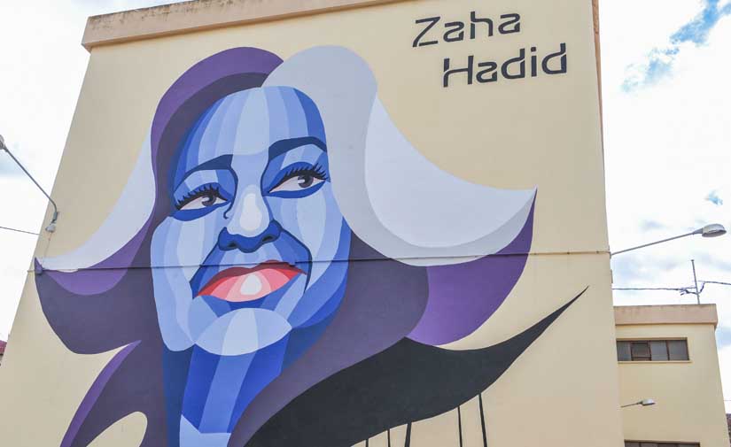 La UPV y Las Naves presentan un espectacular mural en homenaje a la arquitecta Zaha Hadid