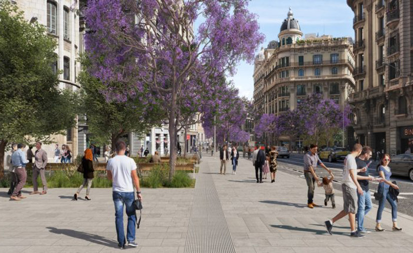 La Vía Laietana de Barcelona empieza el camino para ser más sostenible, verde y amable