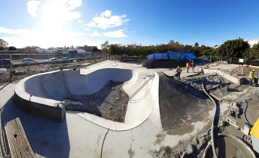 Las obras del nuevo Skatepark de Rincón de la Victoria alcanzan el ecuador