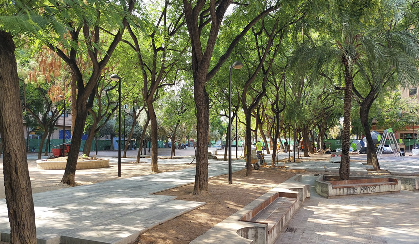 Las obras del jardín de la plaza de Manuel Granero en Valencia encaran su recta final