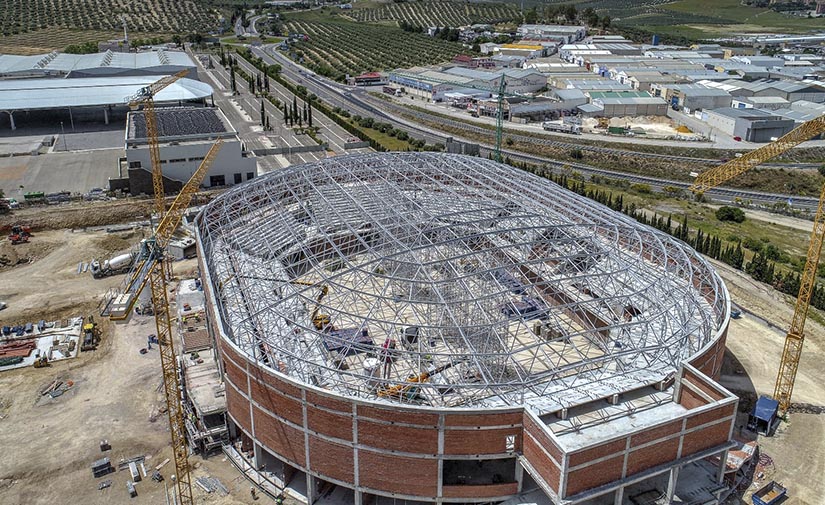 Las obras del palacio de deportes Olivo Arena de Jaén avanzan según lo previsto