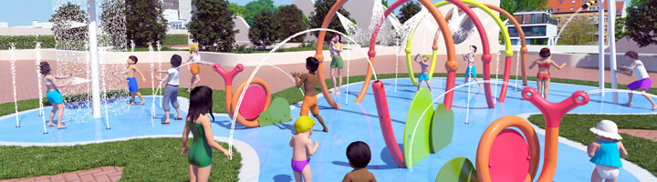 Isaba presenta su nueva línea splashpark IWAUU de ocio urbano