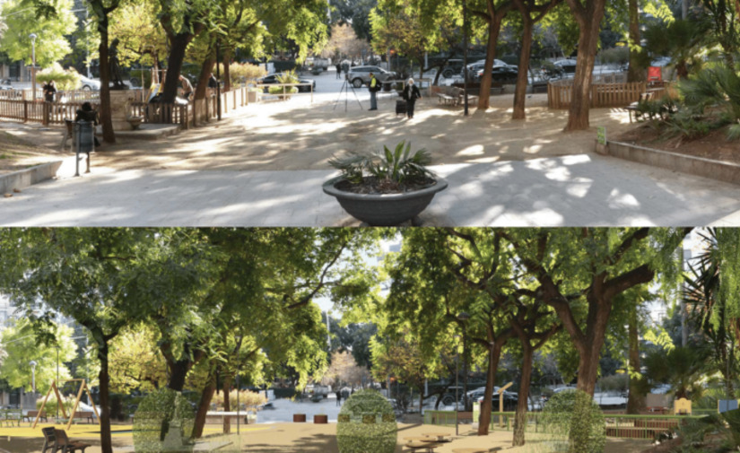 Renovación de las áreas de juego junto a la plaza barcelonesa del Doctor Letamendi