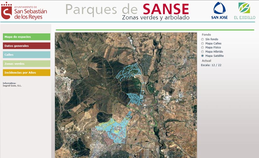 San Sebastián de los Reyes muestra los datos de su patrimonio verde urbano en tiempo real en la web parquesdesanse.org