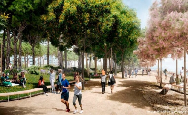 Barcelona transforma el paseo Marítim de la Mar Bella con más verde, zonas de juego y adaptación climática