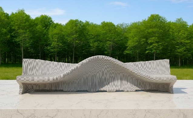 Benito Urban rinde homenaje a Gaudí con un banco de hormigón impreso en 3D en La Pobla de Lillet