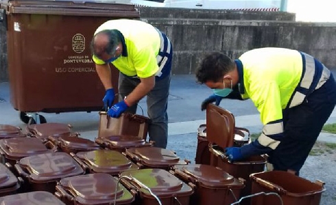 Comienza la colocación y distribución de los contenedores marrones del Plan Composta de Pontevedra