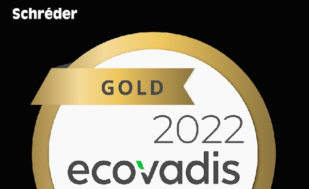 EcoVadis 2022 otorga a Schréder el nivel Oro en sostenibilidad