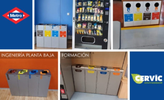 Metro de Madrid instala papeleras de Cervic Environment