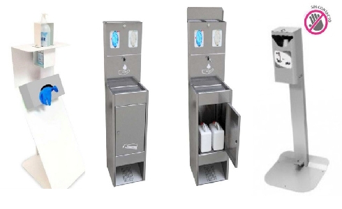 Protección sanitaria Martín Mena: dispensadores y soportes de gel hidroalcohólico