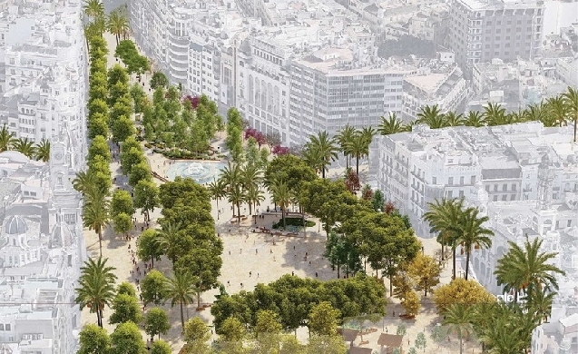 Luz verde al proyecto Re-Natura en Valencia para la remodelación de la plaza del Ayuntamiento