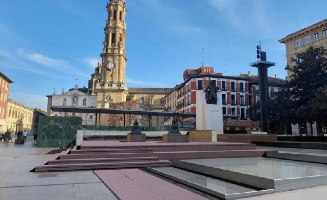 Zaragoza licita la reforma de la Fuente de la Hispanidad y la renaturalización de la plaza del Pilar