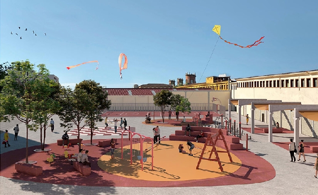 Zaragoza transformará la plaza de Giesa en un espacio con juegos infantiles y equipamientos deportivos
