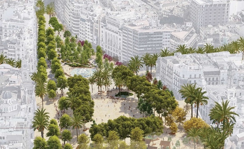Luz verde al proyecto Re-Natura en Valencia para la remodelación de la plaza del Ayuntamiento