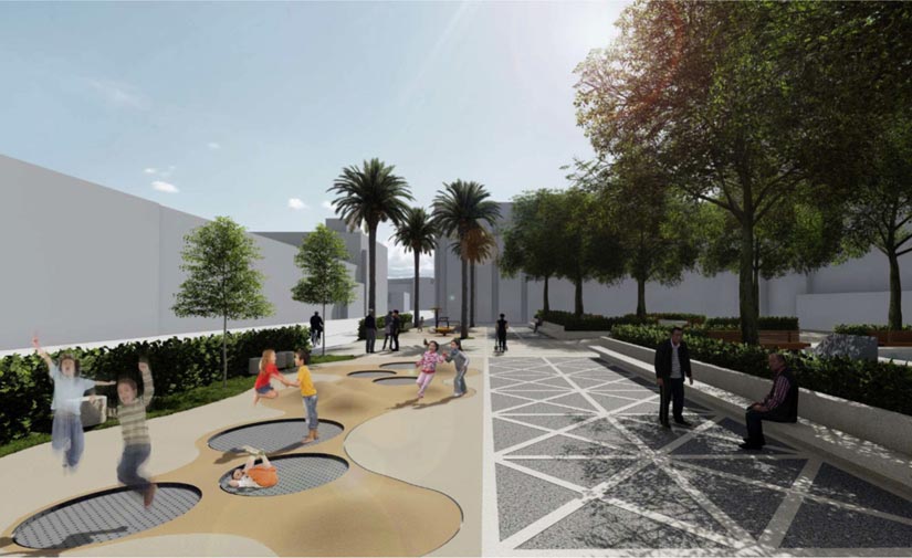 València aprueba el nuevo diseño del jardín de la plaza de la Mare de Déu del Castell